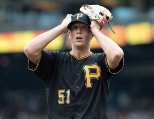 Glasnow's control issues made for a short outing. Photo credit: Justin Berl/Getty Images