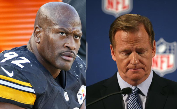 James Harrison and Roger Goodell walk into a room